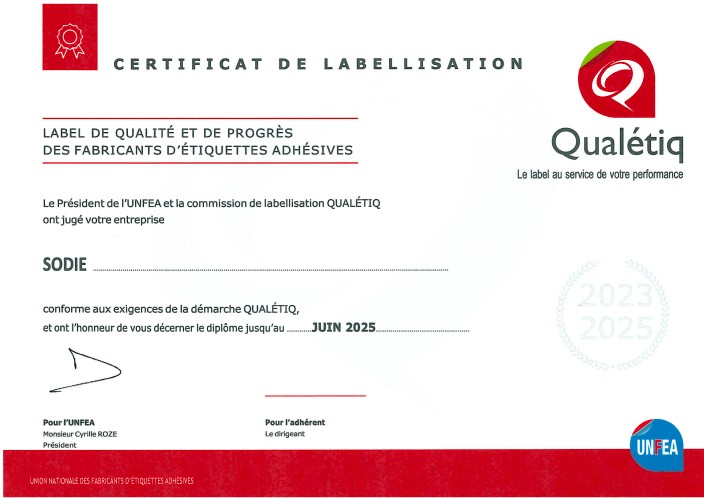 Label QUALÉTIQ